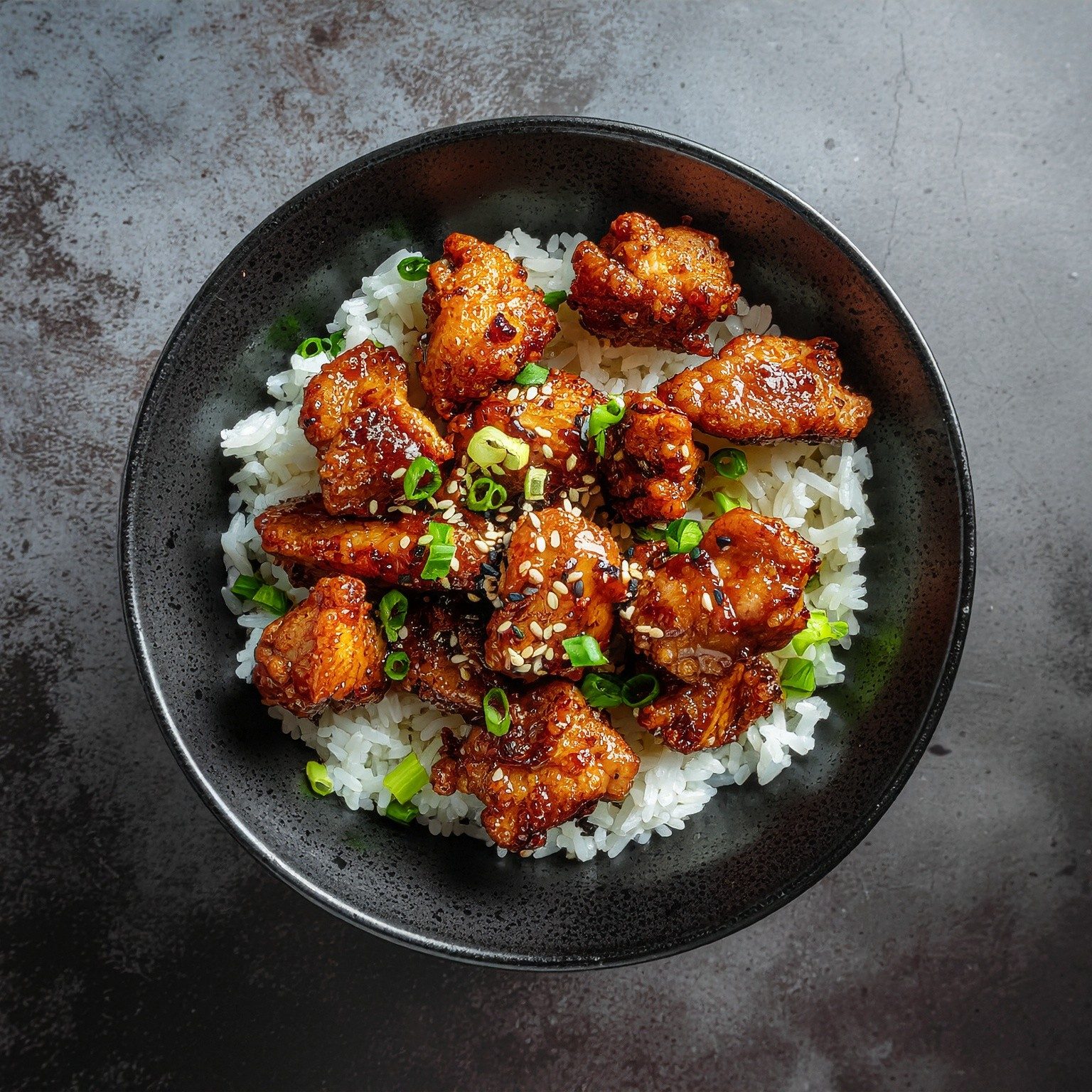 Orange Chicken Rice Bowl.