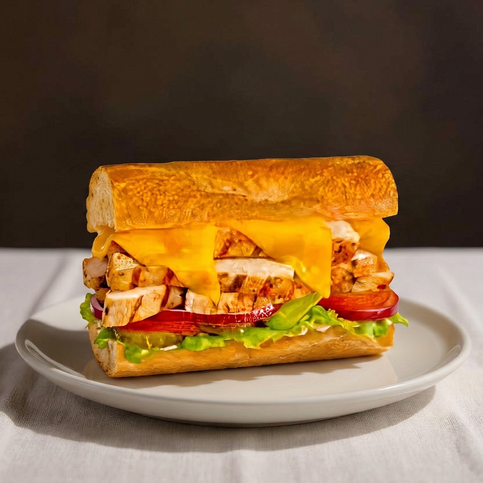 Chicken & Cheddar Sub Sandwich.