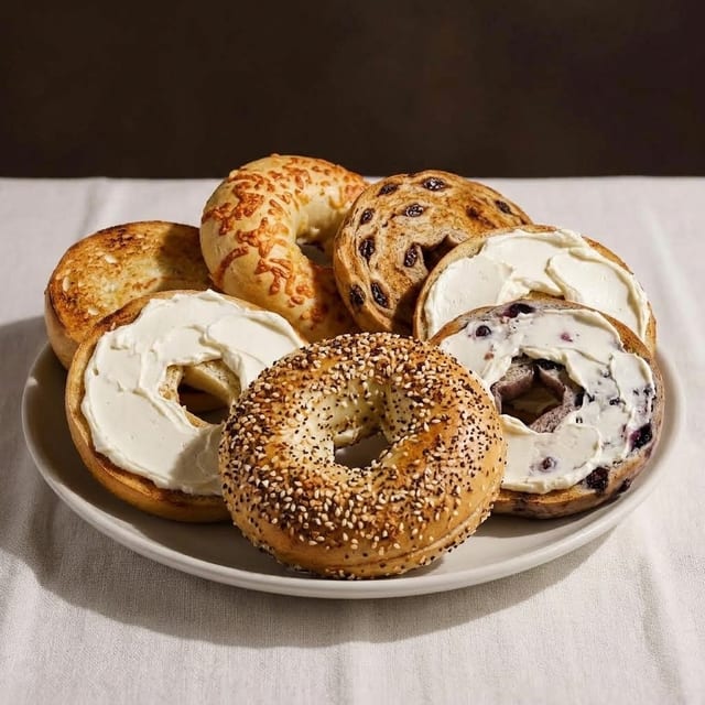 Toasted Bagel with Cream Cheese.